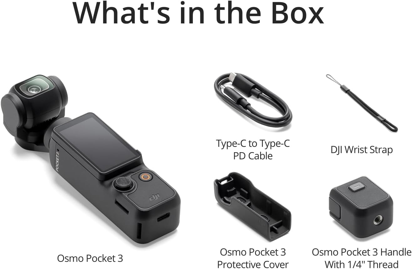National Day Special Offer：DJI Osmo Pocket 3, Vlogging Cameras with 1'' CMOS & 4K/120fps Vlog Camera, 3-Axis Stabilization, Fast Focusing, Face/Object Tracking,
