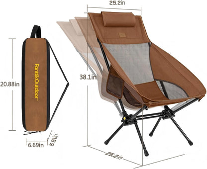 FanttikOutdoor Zeta L8 Max Camping Chair, Portable & Lightweight, Comfort-Driven Foldable Rocking Chair with Carry Bag for Camping, Hiking, Patio, Fishing, Support up to 250 lbs,