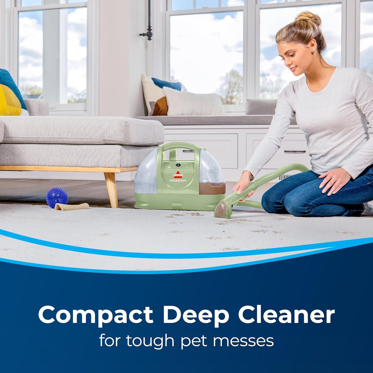 BISSELL Little Green Portable Carpet Cleaner for Carpet & Upholstery, Car/Auto Detailer with Stain Brush Tool and 15 ft Cord, 1400J