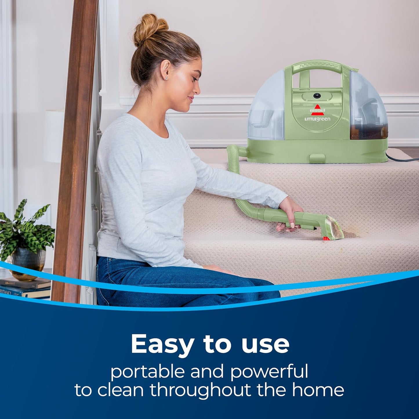 BISSELL Little Green Portable Carpet Cleaner for Carpet & Upholstery, Car/Auto Detailer with Stain Brush Tool and 15 ft Cord, 1400J