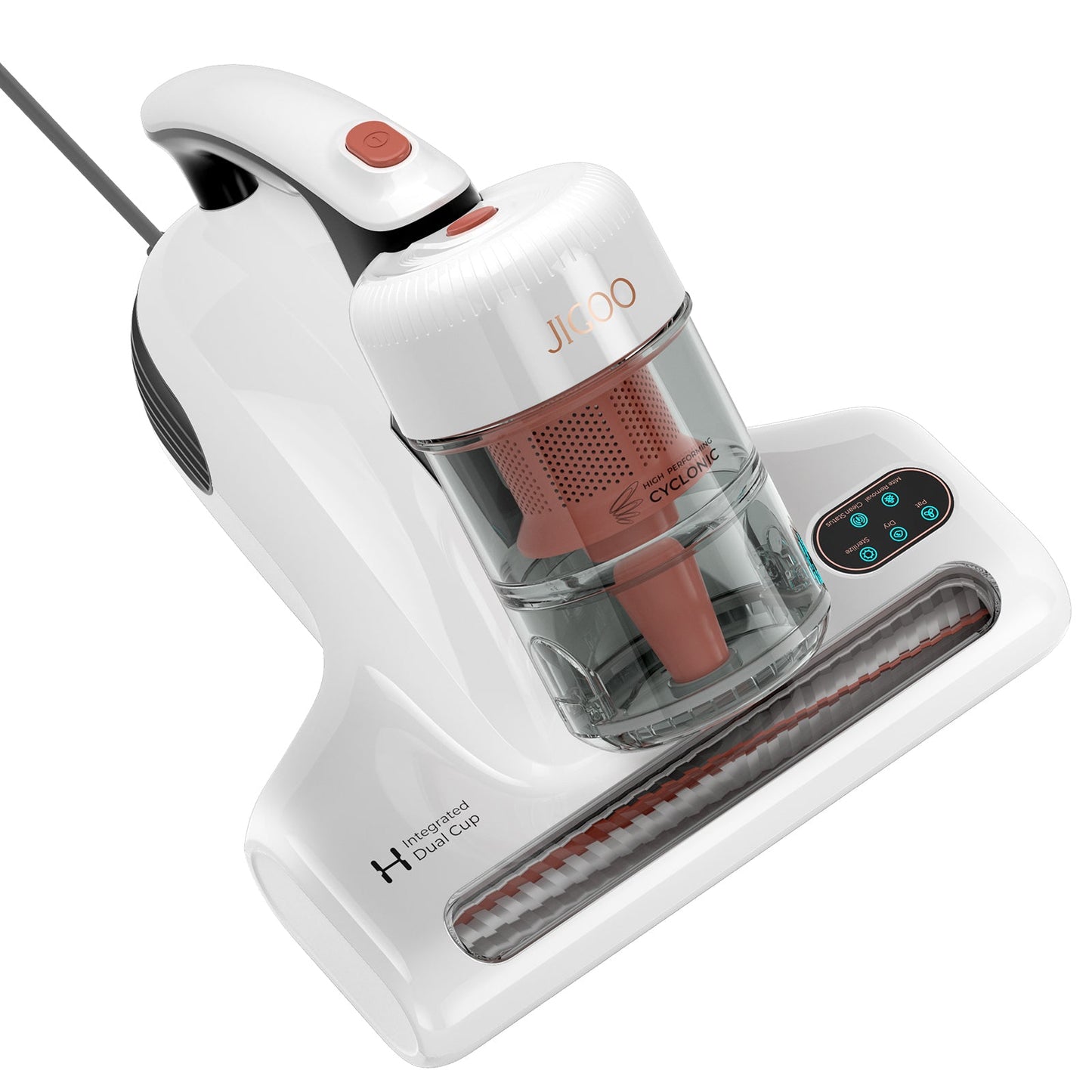 J200 Dust Mite Mattresses Vacuum Cleaners, with Integrated Dual Cups, 13KPa Suction, UV Light, 60℃ Hot Air, LED Display