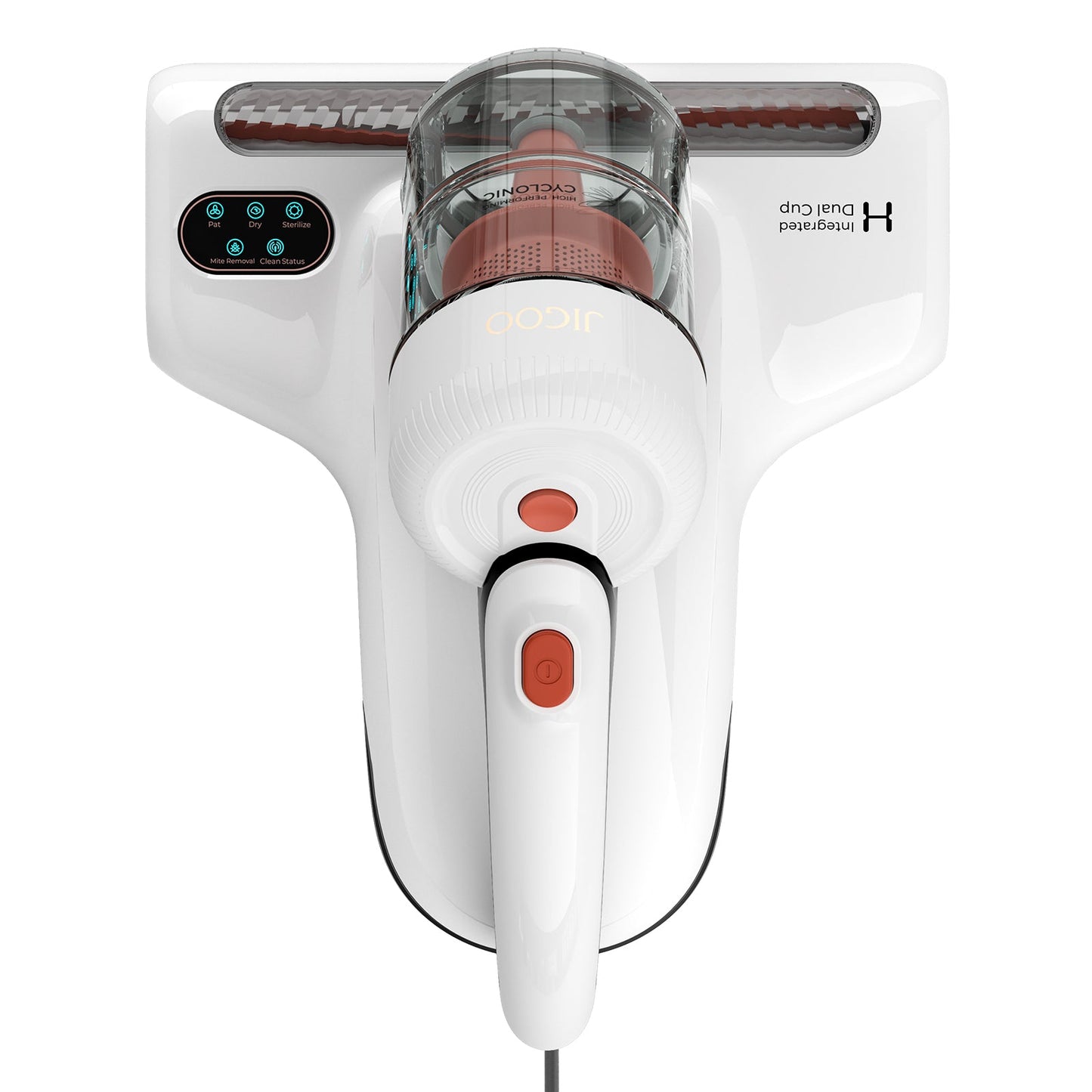 J200 Dust Mite Mattresses Vacuum Cleaners, with Integrated Dual Cups, 13KPa Suction, UV Light, 60℃ Hot Air, LED Display